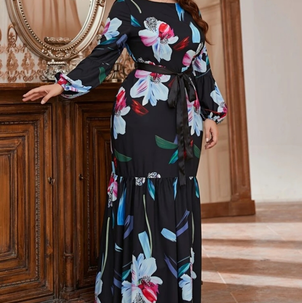 Beautiful floral print maxi dress size 4x (20)